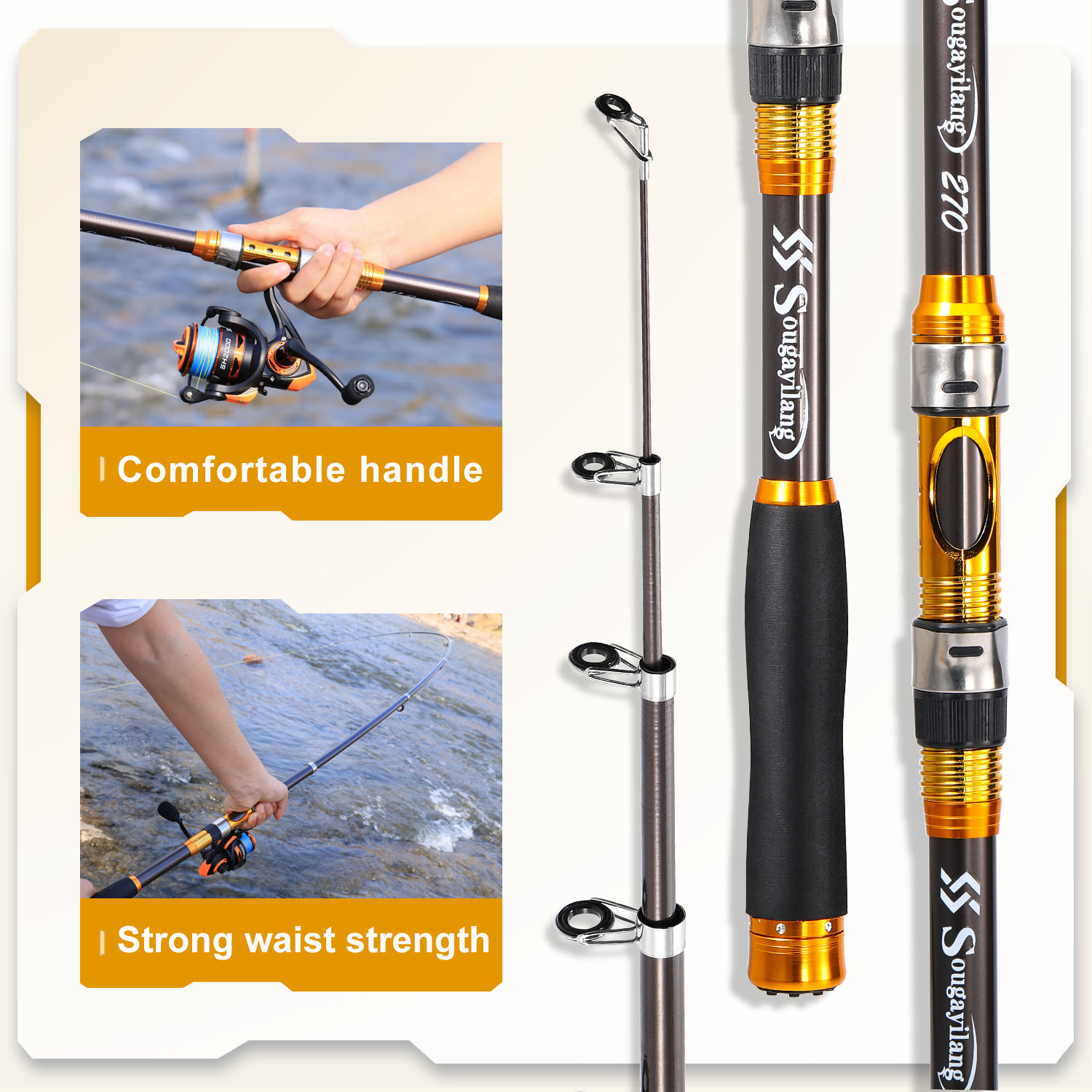 Sougayilang 2.1m-3.0m Spinning - Fishing Rod Surf 评论和价格