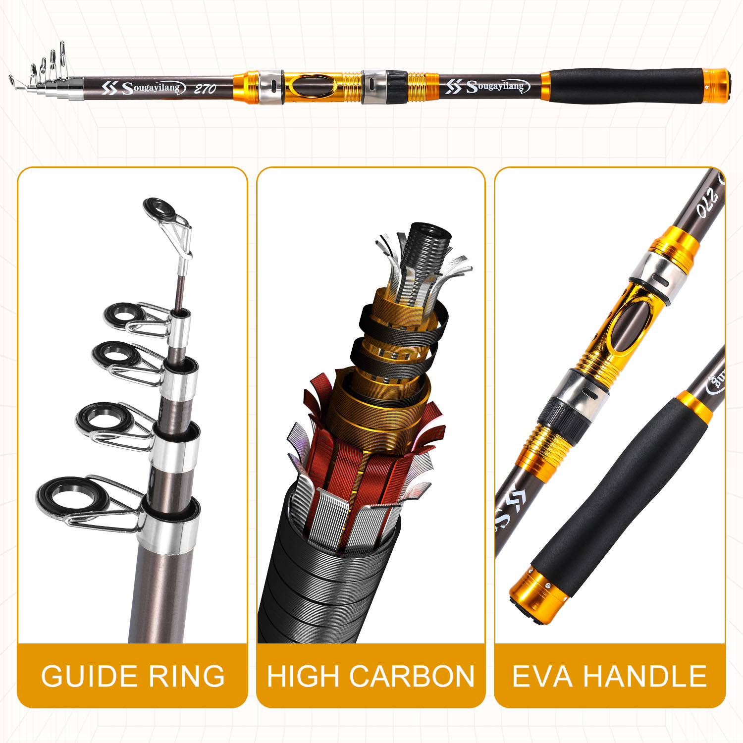 Sougayilang 2.1m-3.0m Spinning - Fishing Rod Surf 评论和价格