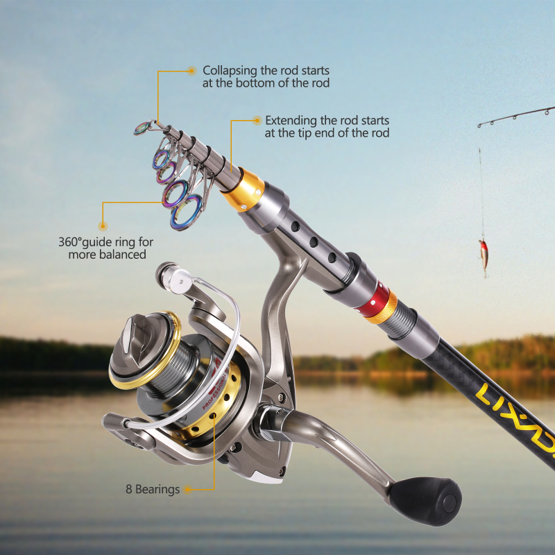 Lixada Telescopic Fishing Rod  - Fishing Rod Surf 评论和价格