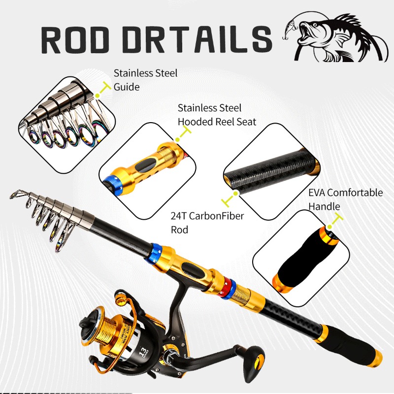 Portable Carbon Fiber Telescop - Fishing Rod Telescopic 评论和价格